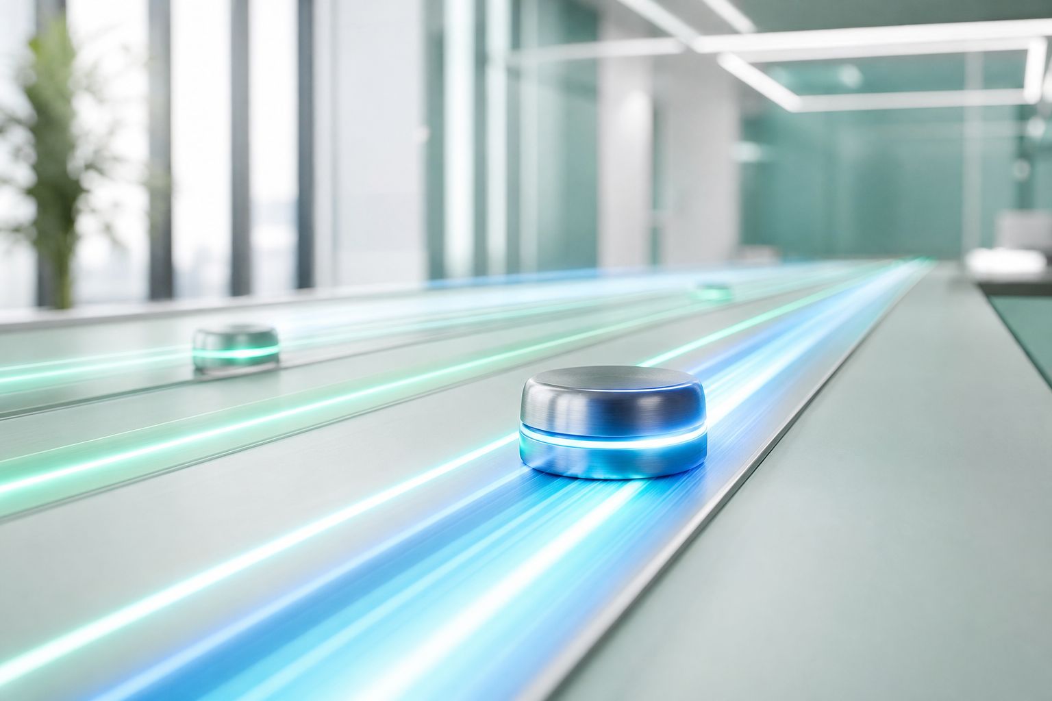 Parallel light-tracks racing toward the viewer, one clearly ahead, the fastest-paying casinos